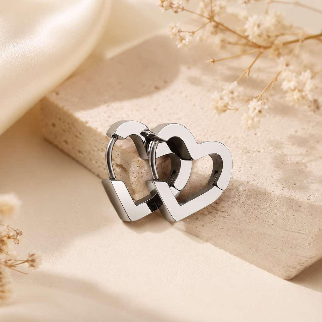 Faithful Heart Hoop Earrings