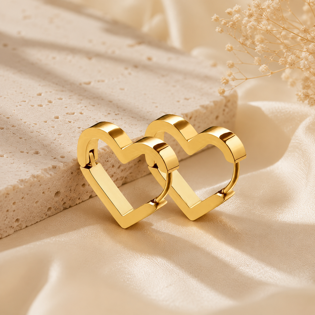 Faithful Heart Hoop Earrings