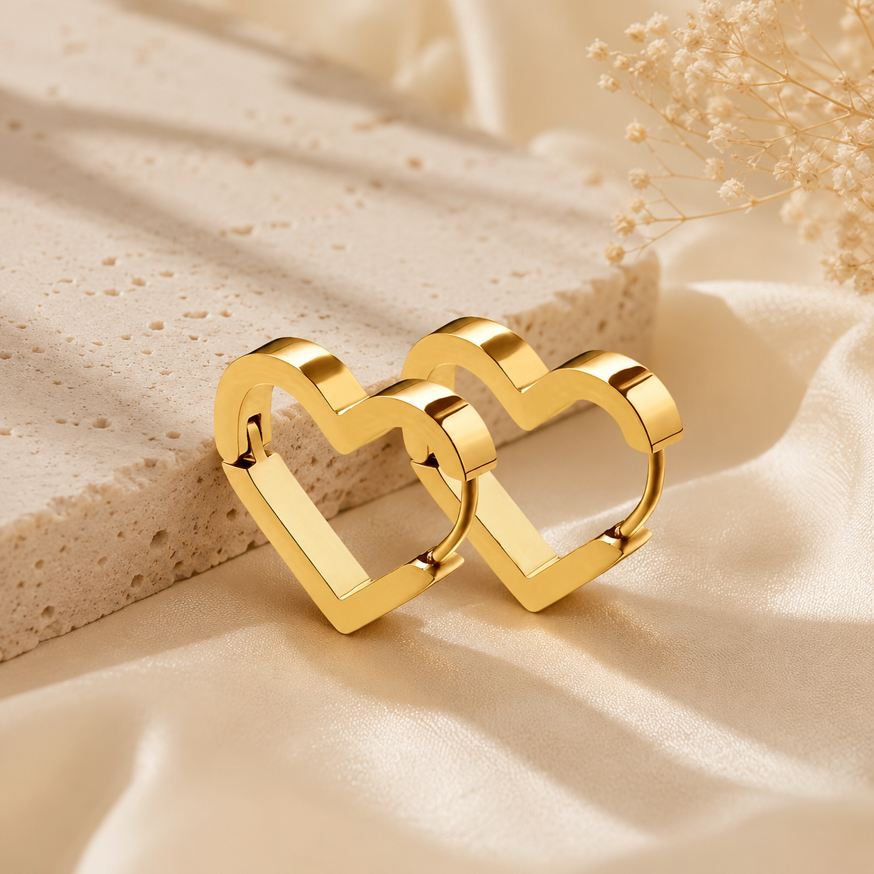 Faithful Heart Hoop Earrings
