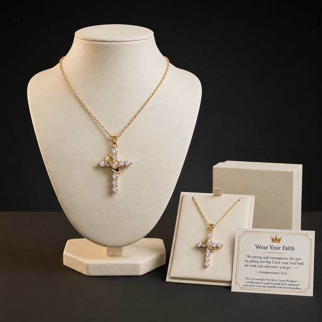 Crowned in His Glory Cross Necklace