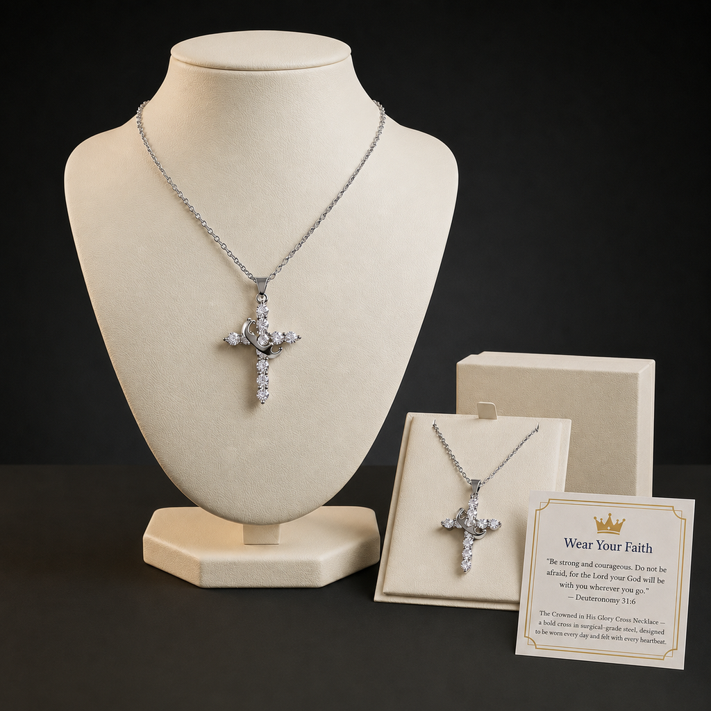 Crowned in His Glory Cross Necklace