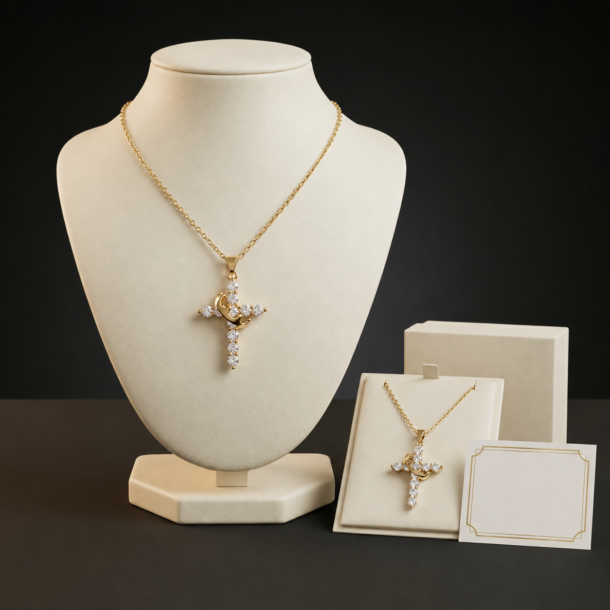 Crowned in His Glory Cross Necklace