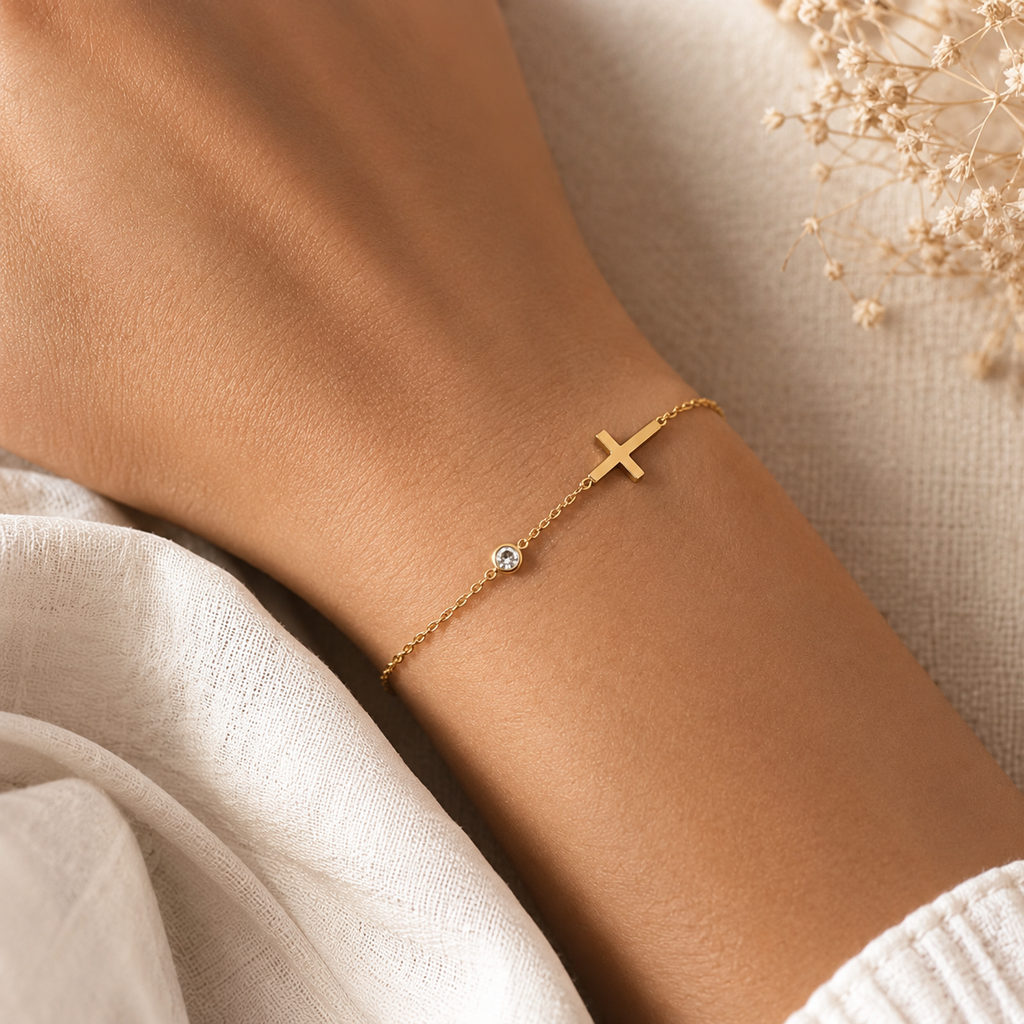 Grace On My Wrist Zirconia Cross Bracelet