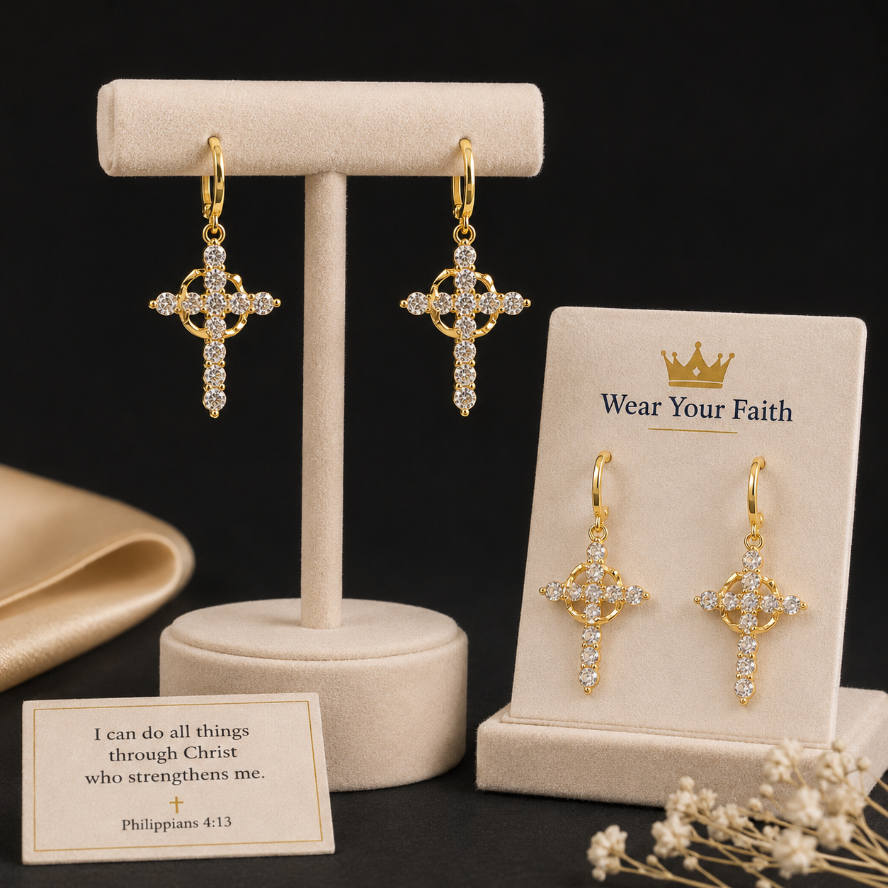 Crown of Grace Drop Earrings