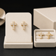 His Light Crystal Cross Studs