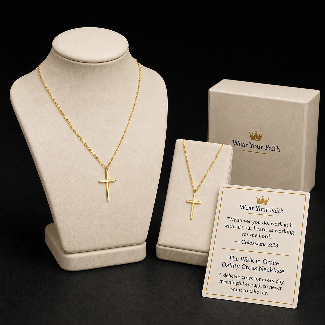 Walk in Grace Dainty Cross Necklace