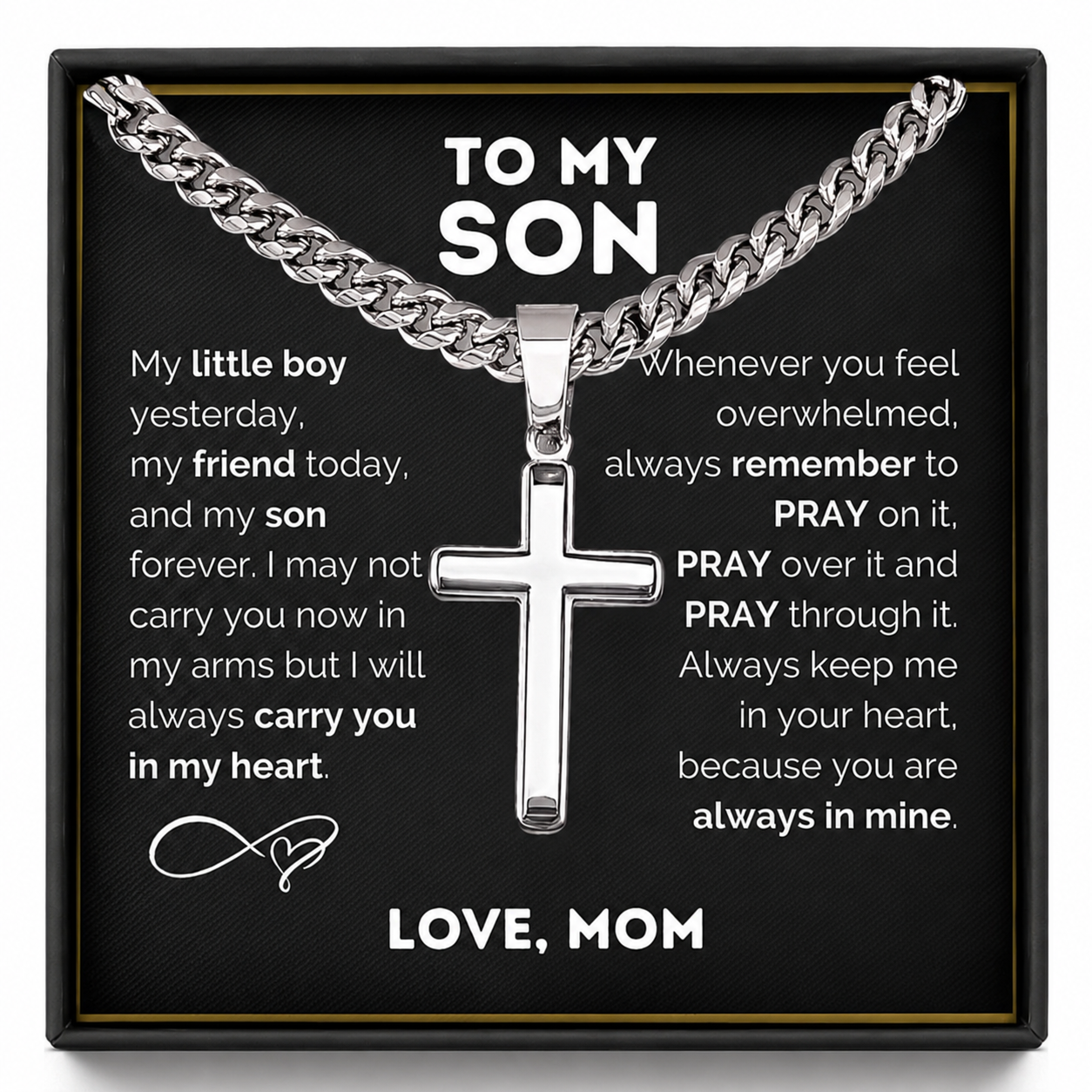 To My Son — Cross Cuban Necklace