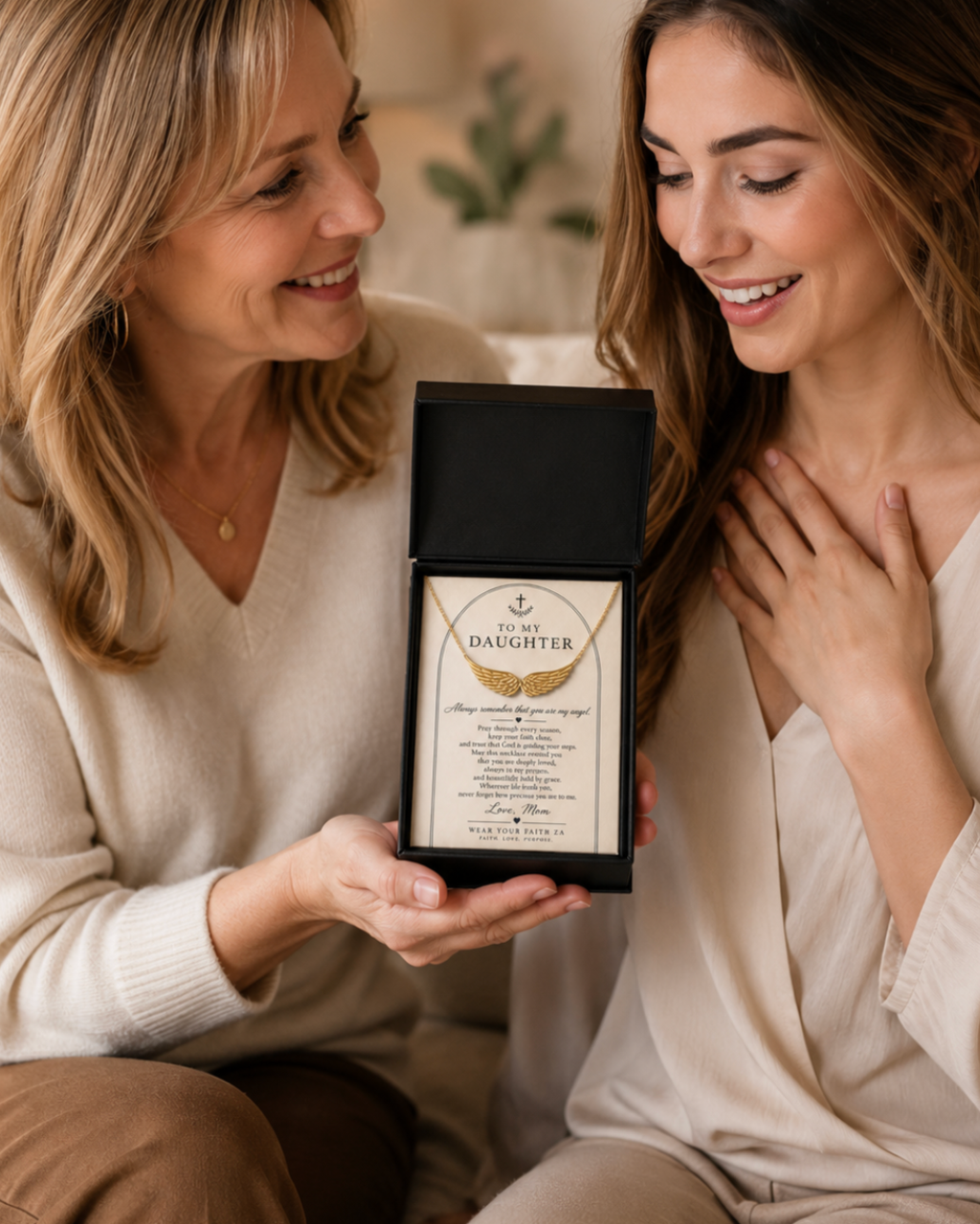 To My Daughter — Angel Wings Necklace