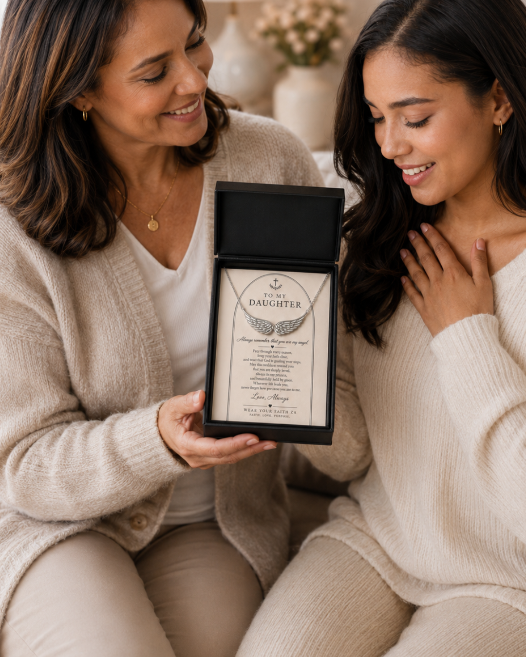 To My Daughter — Angel Wings Necklace