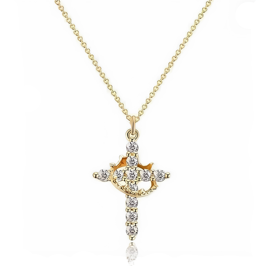 Crowned in His Glory Cross Necklace