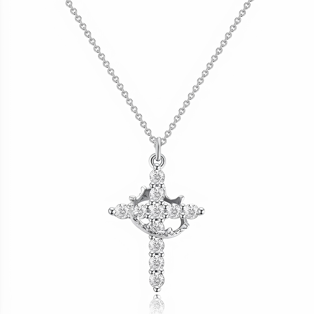 Crowned in His Glory Cross Necklace