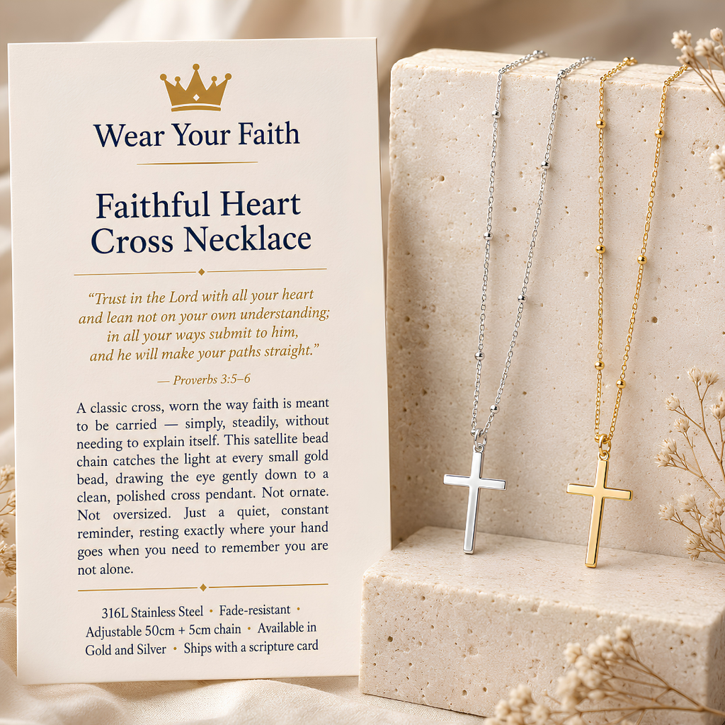 Faithful Heart Cross Necklace