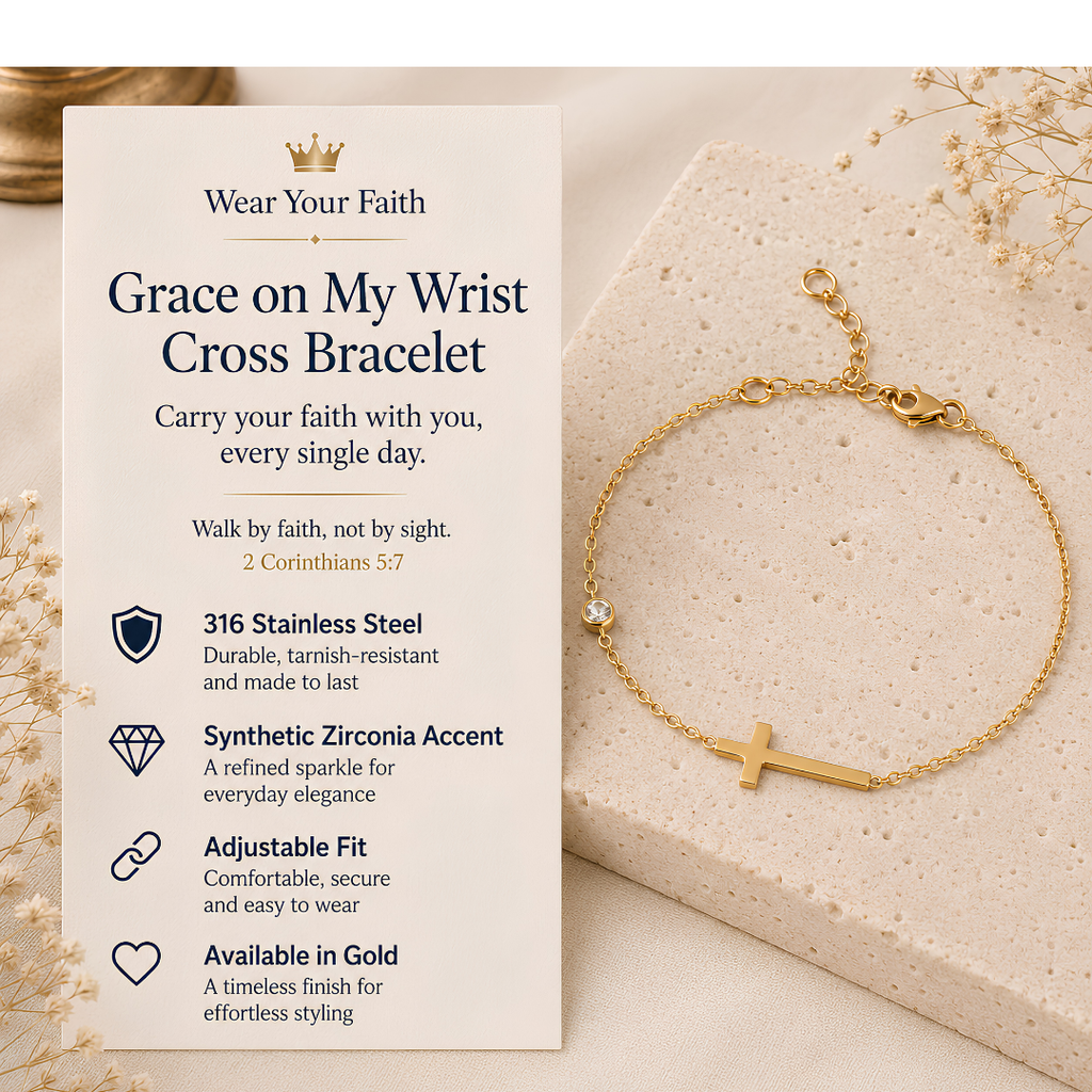 Grace On My Wrist Zirconia Cross Bracelet