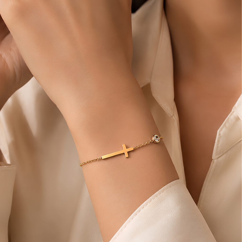 Grace On My Wrist Zirconia Cross Bracelet