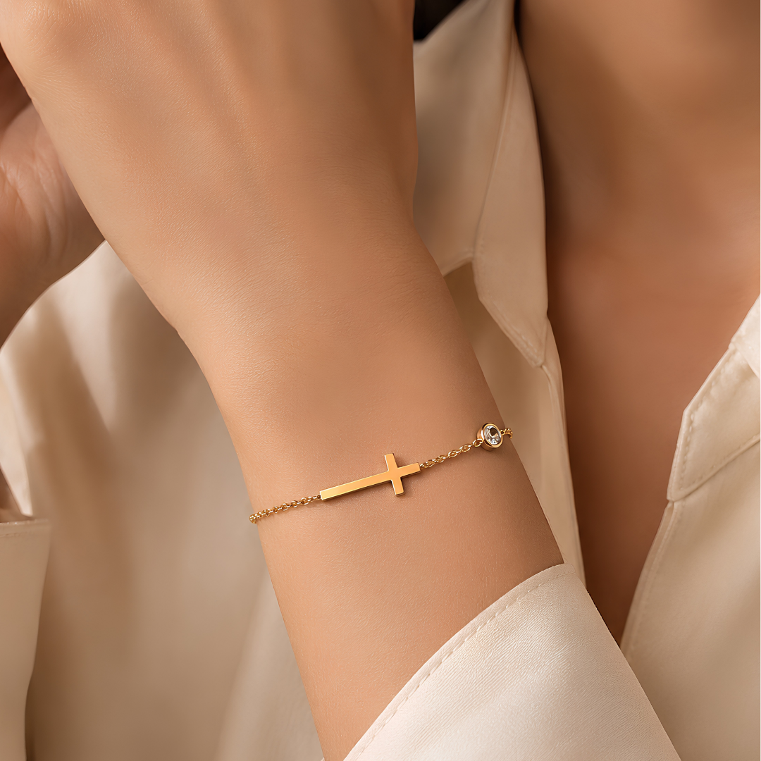 Grace On My Wrist Zirconia Cross Bracelet