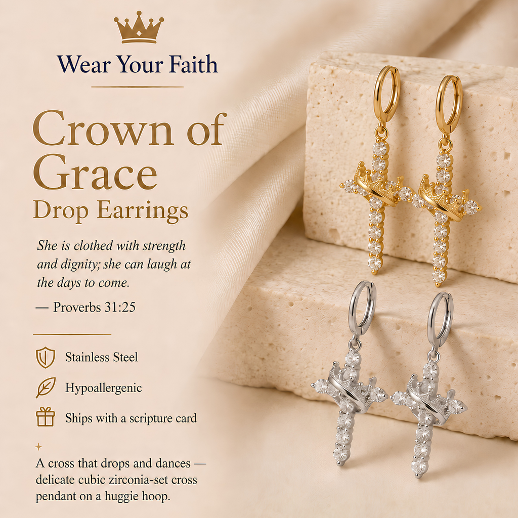Crown of Grace Drop Earrings