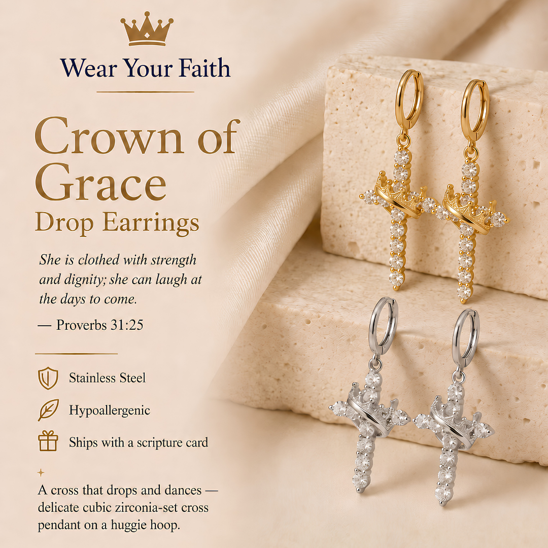 Crown of Grace Drop Earrings